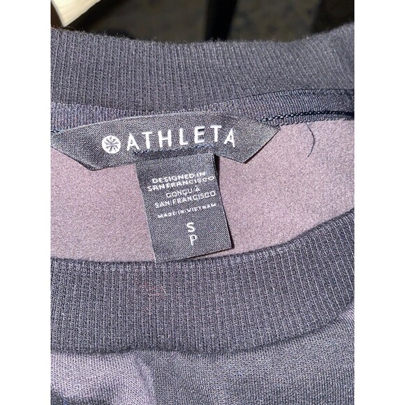 Athleta Triumph size Small S Soft Crewneck Sweatshirt Black Gray Camouflage - Picture 7 of 11